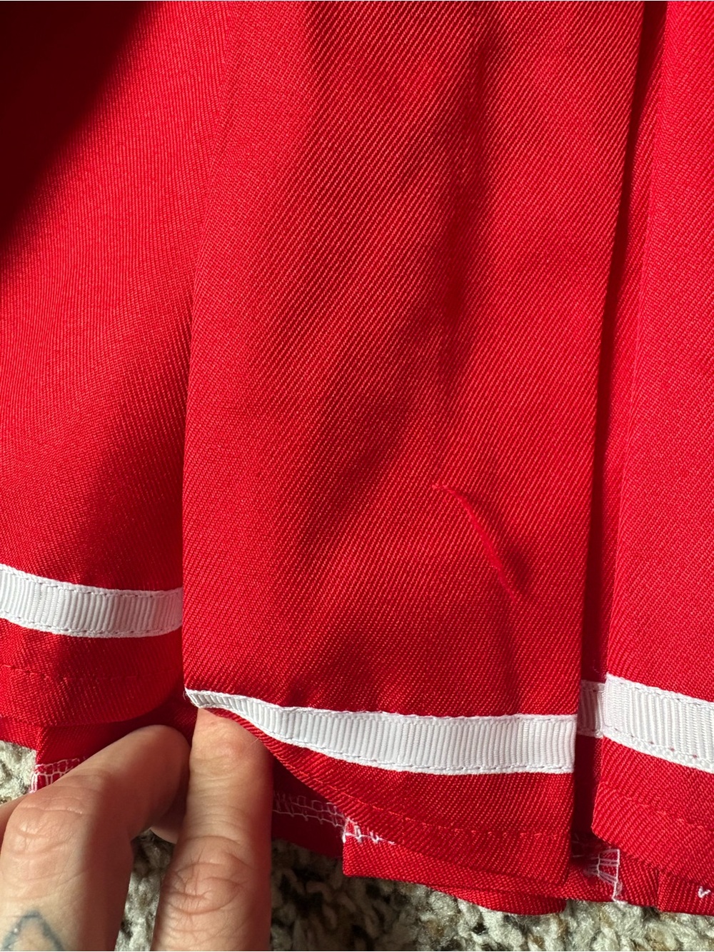 Red Pleated Skirt